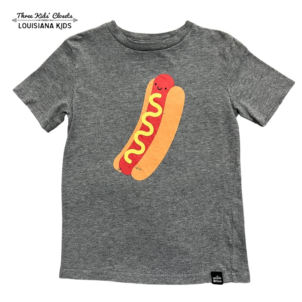 Whistle & Flute 5-6Y Gray Hot Dog Graphic T-Shirt